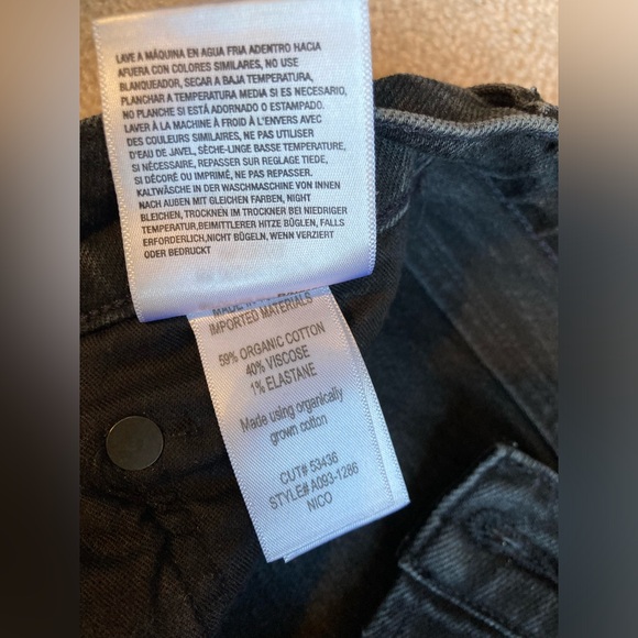 AGOLDE Nico High Rise Slim Fit Jeans Virtue in Dark wash Gray black Button Fly - Picture 6 of 13